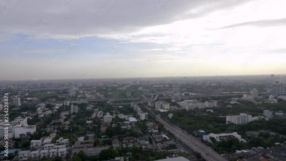 Aerial view of the city view in thong lo avenue Bangkok Thailand Aerial view of the city view in thong lo avenue Bangkok Thailand