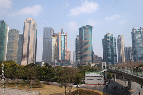 Lujiazui financial district skyscrapers buildings in Shanghai © zatletic