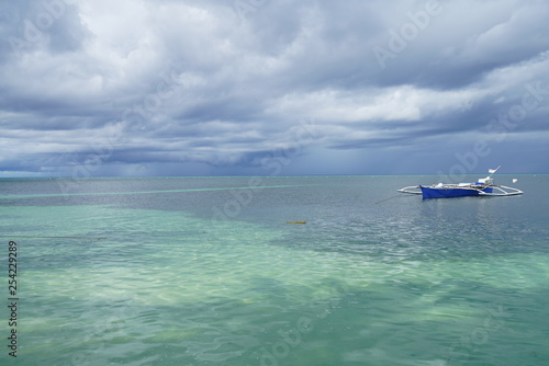 View of the seascape along a beach of Siquijor Island, Philippines