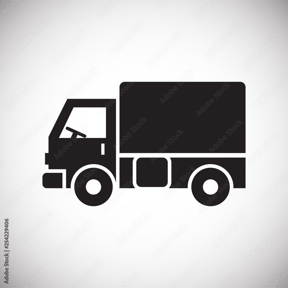 Truck icon on background for graphic and web design. Simple vector sign. Internet concept symbol for website button or mobile app.