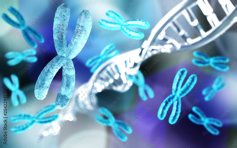 chromosome, DNA, RNA, 3D rendering Stock Illustration | Adobe Stock