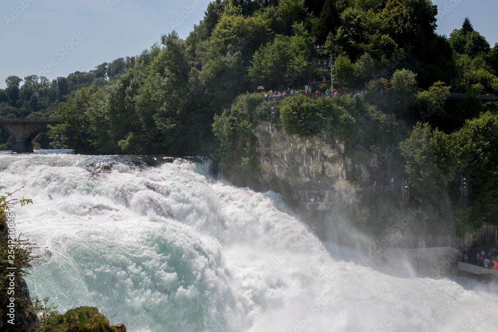 The Rhine Falls is the largest waterfall in Europe in Schaffhausen, Switzerland The Rhine Falls is the largest waterfall in Europe in Schaffhausen, Switzerland