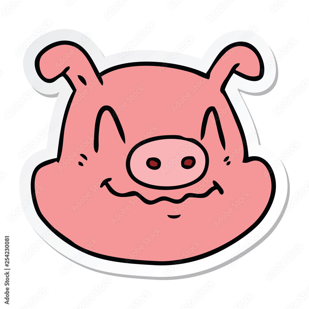 Fototapeta premium sticker of a cartoon pig face