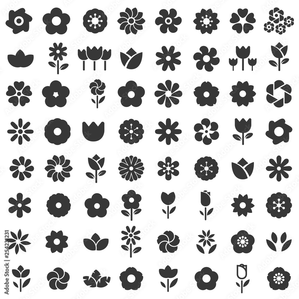 Plakat kwiat ikona - ilustrator wzór kwiatowy bez szwu wektor