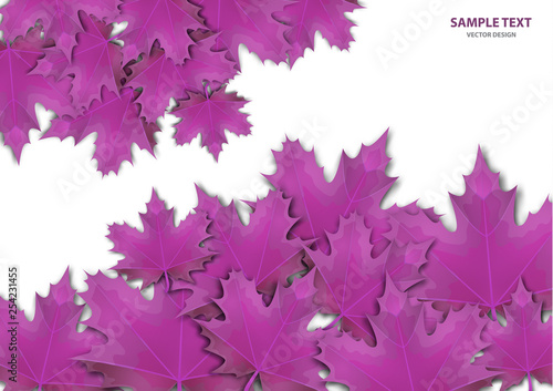 Abstract background from a variety of bright maple leaves on a white background. Stylish modern design for flyers, posters, flyers, banners. Vector illustration