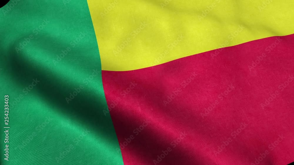 Benin Flag Seamless Looping Waving Animation Benin Flag Seamless Looping Waving Animation