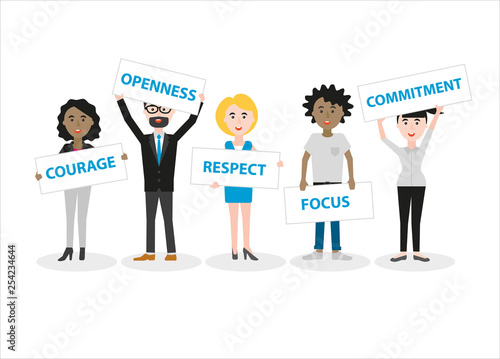 Business team with srum values