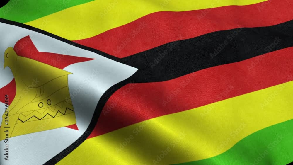 Zimbabwe Flag Seamless Looping Waving Animation Zimbabwe Flag Seamless Looping Waving Animation