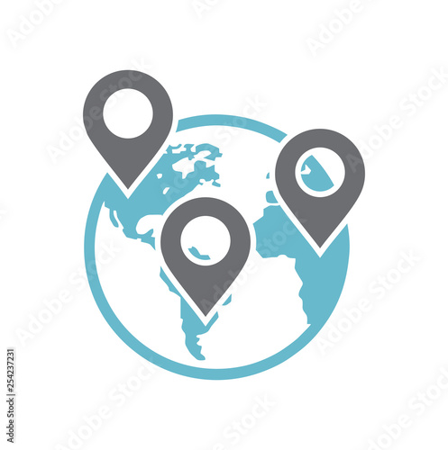 Globe related icon on background for graphic and web design. Simple vector sign. Internet concept symbol for website button or mobile app.
