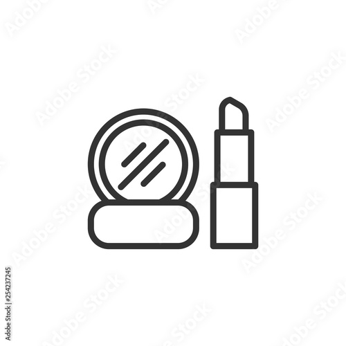 Cosmetics, make-up thin line vector illustration isolated on white background