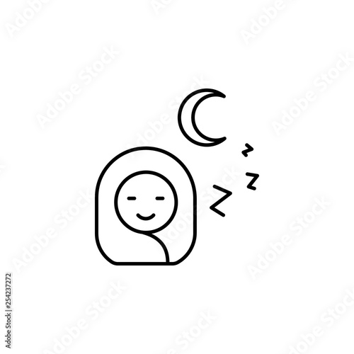 Night, baby, sleeping icon. Element of maternity culture. Thin icon for website design and development, app development. Premium icon