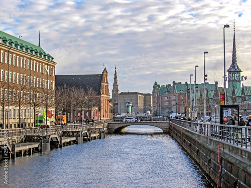Photography Cityscape with canal and historical heritage, buildings, landmarks and monuments