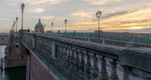 Sunset behind the bridge