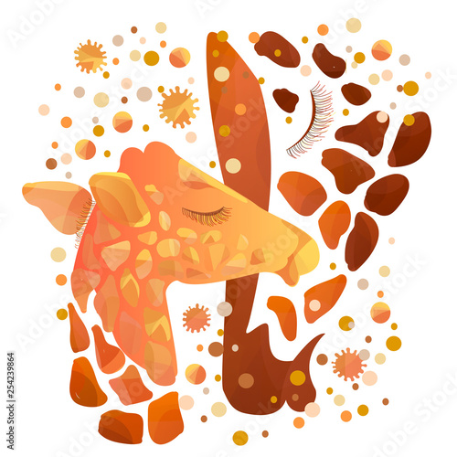 giraffe giraffes tenderness wild animals graphics t-shirts watercolor teenage boy illustration vector