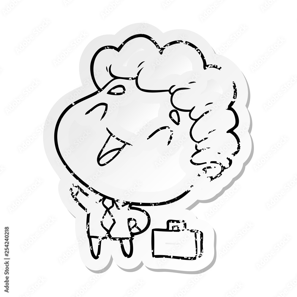 distressed sticker of a cartoon businessman distressed sticker of a cartoon businessman