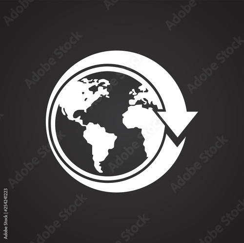 Globe related icon on background for graphic and web design. Simple vector sign. Internet concept symbol for website button or mobile app.