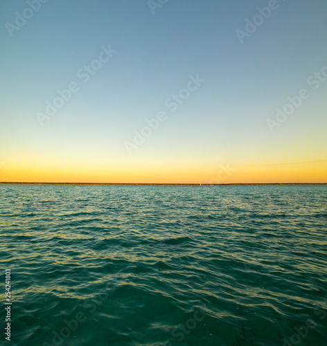sunset in Lagoon of Seven Colors in Bacalar Quintana Roo  M  xico.