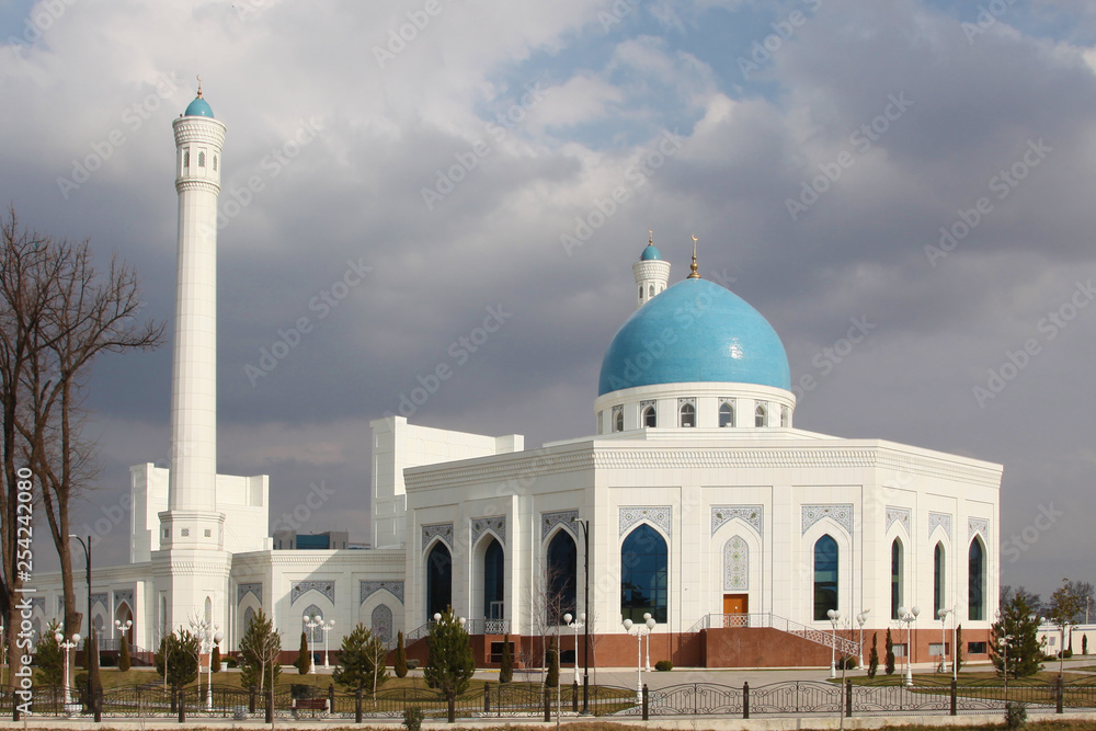 Obraz premium White mosque in Tashkent in Uzbekistan 