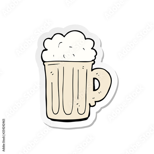 sticker of a cartoon pint of beer