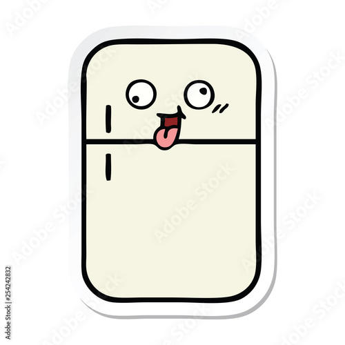sticker of a cute cartoon fridge freezer