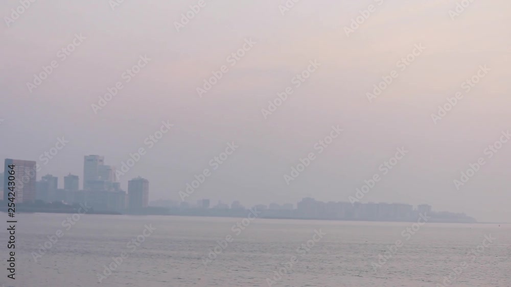 Beautiful skyline of Marine drive Mumbai India Stock video Beautiful skyline of Marine drive Mumbai India Stock video