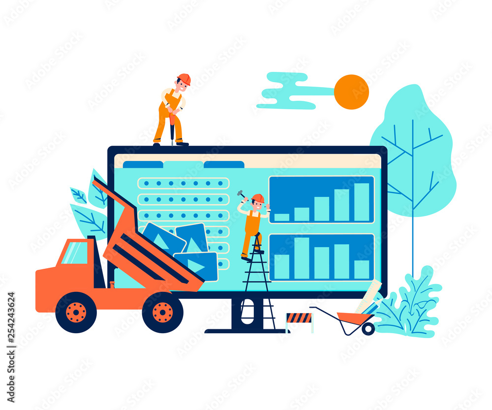 Naklejka premium Development concept and website under construction
