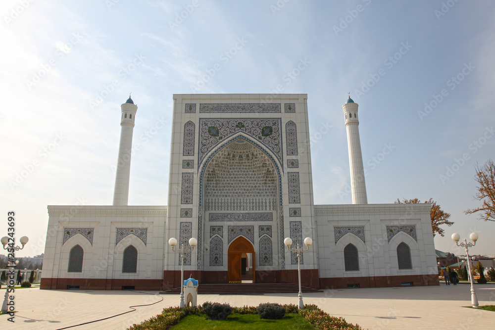 White mosque in Tashkent in Uzbekistan