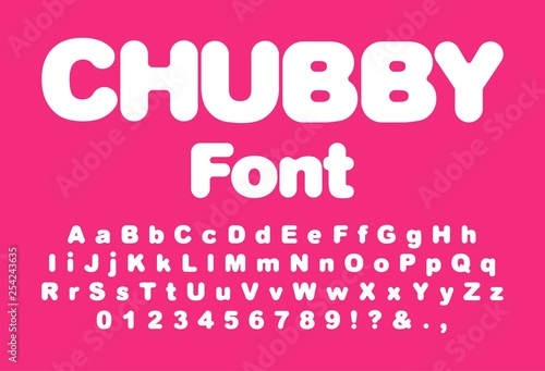 Interesting chubby child font. Vector Illustration