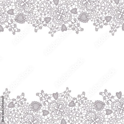 Lace pattern updown white and brown background
