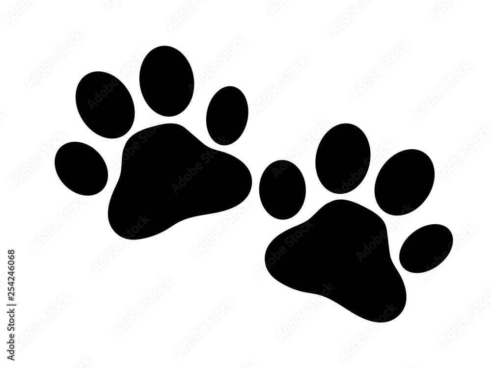 Flat black pet (paw) icon. Vector illustration Flat black pet (paw) icon. Vector illustration