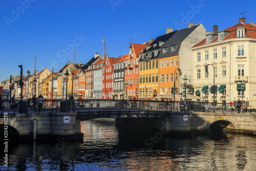 Panoramic View to the Colorful Houses, Copenhagen, Denmark