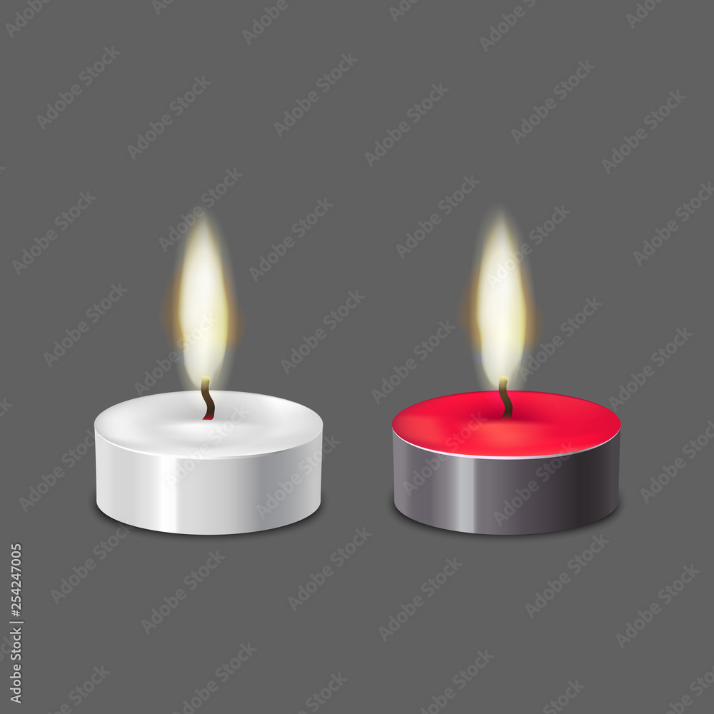Realistic 3d Detailed Candle Light Set. Vector Realistic 3d Detailed Candle Light Set. Vector