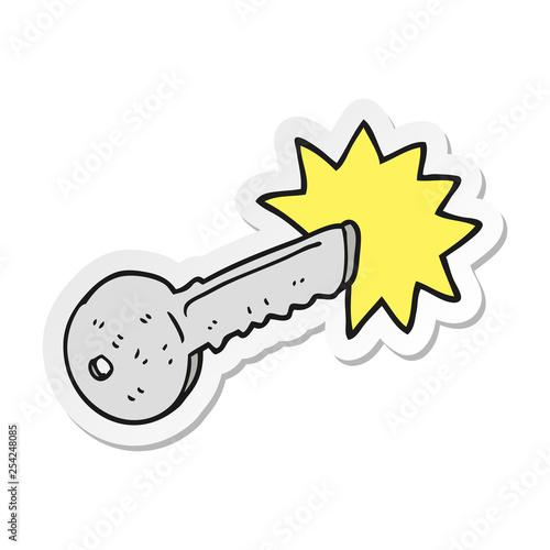 sticker of a cartoon door key