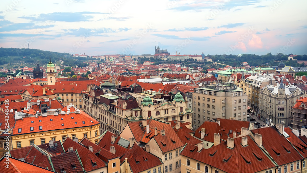Roofs of Prague from above