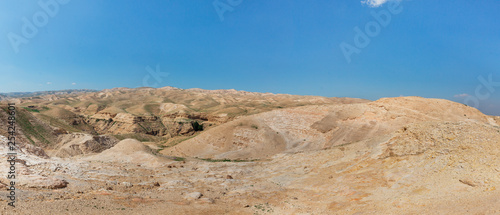 panorama of the Judean desert in spring in Israel