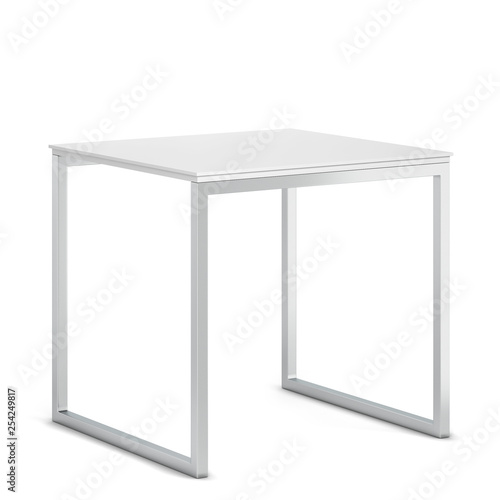 Minimalistic modern table with metallic legs