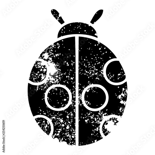 distressed symbol lady bug