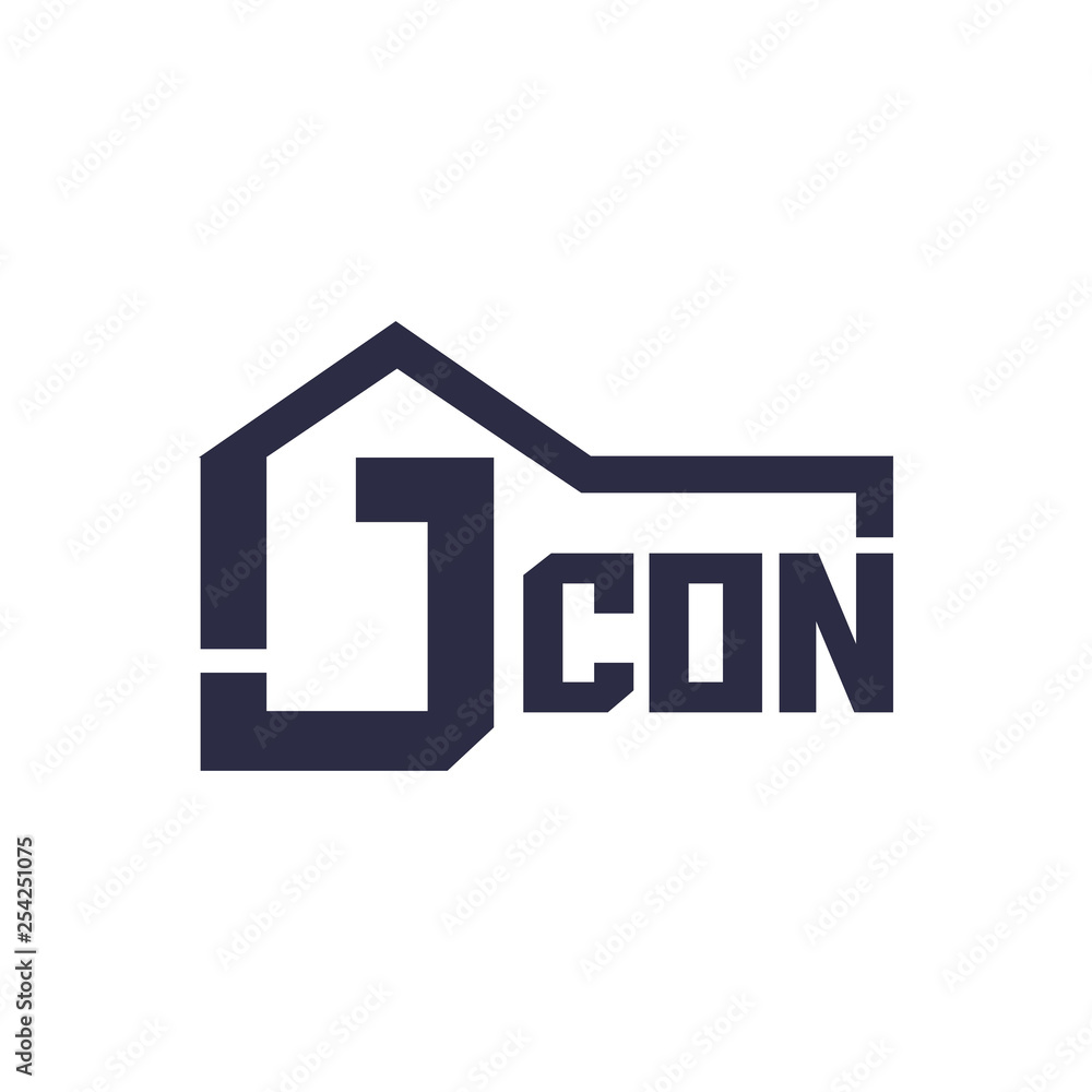 illustration of letter j with house for company logo illustration of letter j with house for company logo