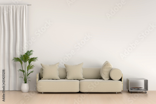 modern living room with sofa and furniture. Feeling relax time. Minimal style concept.