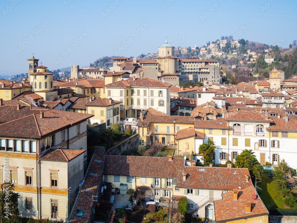 above view of the northwest of Bergamo city