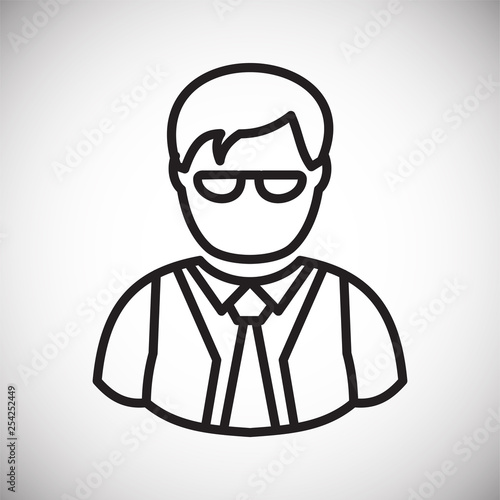 Person icon on background for graphic and web design. Simple vector sign. Internet concept symbol for website button or mobile app.