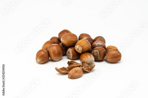 Wallpaper Mural Group of isolated hazelnuts on white background Torontodigital.ca