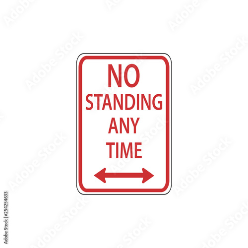 USA traffic road sign.do not stand and stop in this area. vector illustration