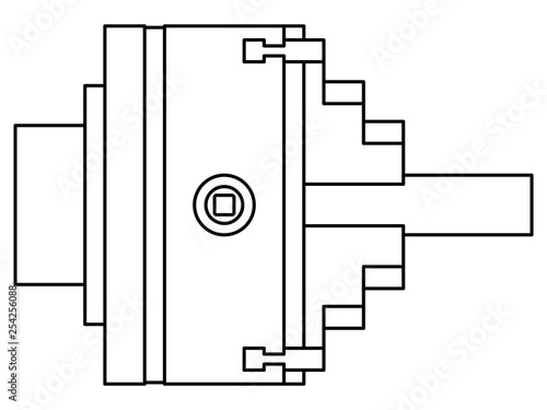 Lathe chuck tool contour illustration