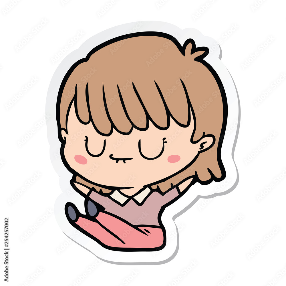 sticker of a cartoon woman sticker of a cartoon woman