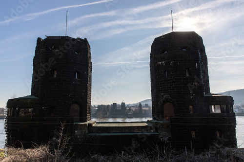 historic bridge ruin of remagen germany photo