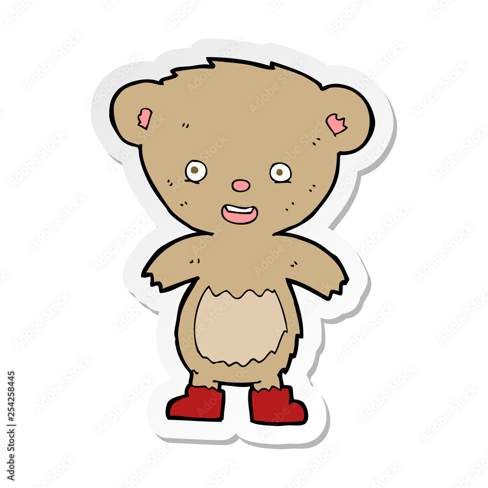 sticker of a cartoon teddy bear sticker of a cartoon teddy bear