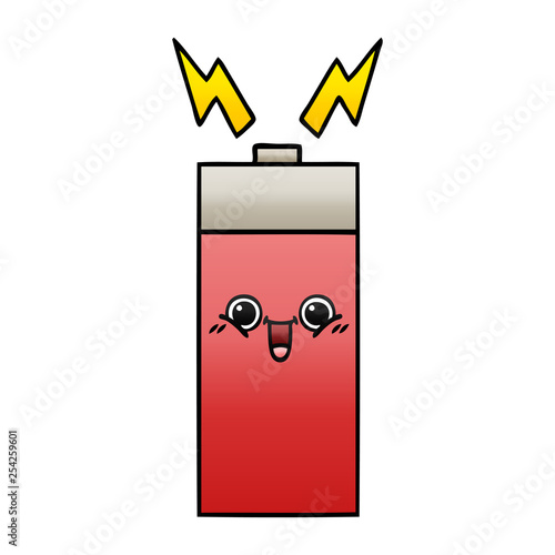 gradient shaded cartoon battery