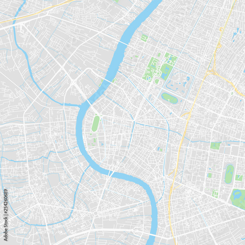 Downtown vector map of Bangkok, Thailand