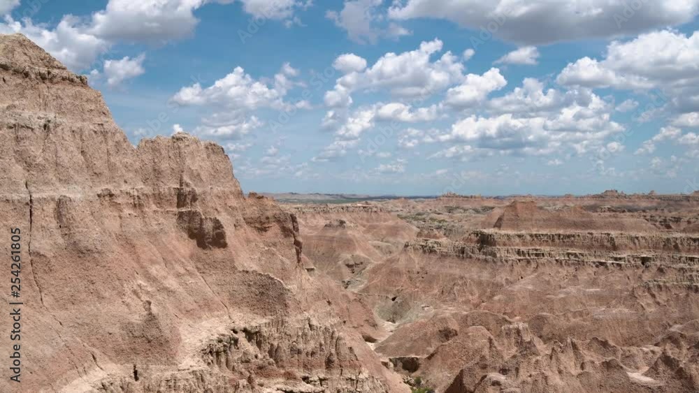 Gaining altitude over the rock formations at Badlands National Park, South Dakota, in the sun Gaining altitude over the rock formations at Badlands National Park, South Dakota, in the sun